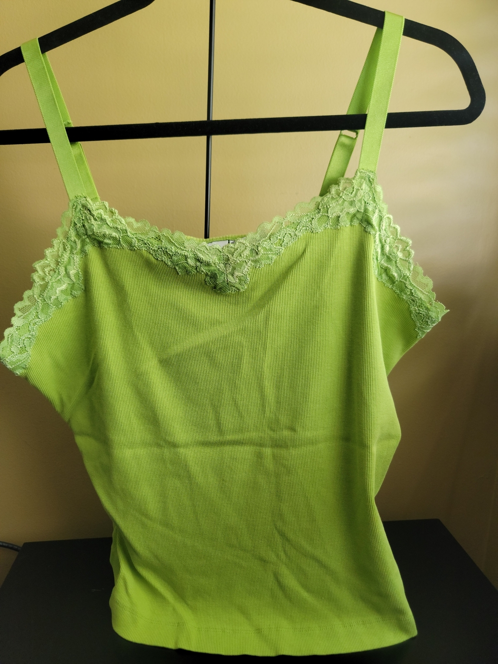 Chico's Lime Lace-Trim Ribbed Cami